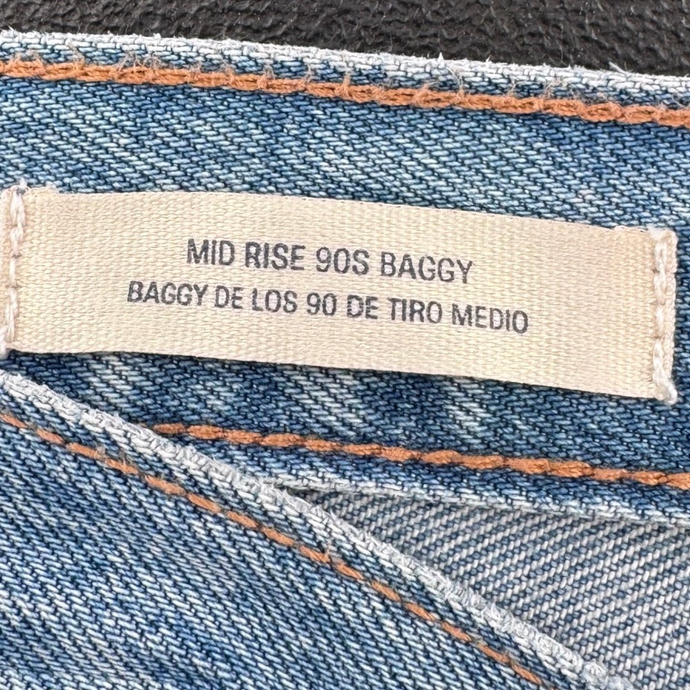 Universal Thread Womens 8 Mid Rise 90s Baggy Studded Side Light‎ Wash Jeans Blue - Picture 5 of 8